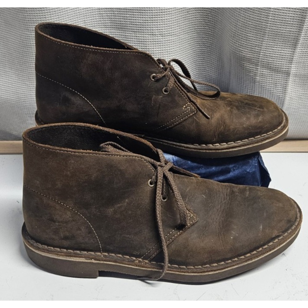 Clarks Bushacre 15522 Chukka boots lace up ankle high brown leather Men US9M